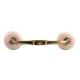 White and Pink Crackle Ceramic Bridge Handle